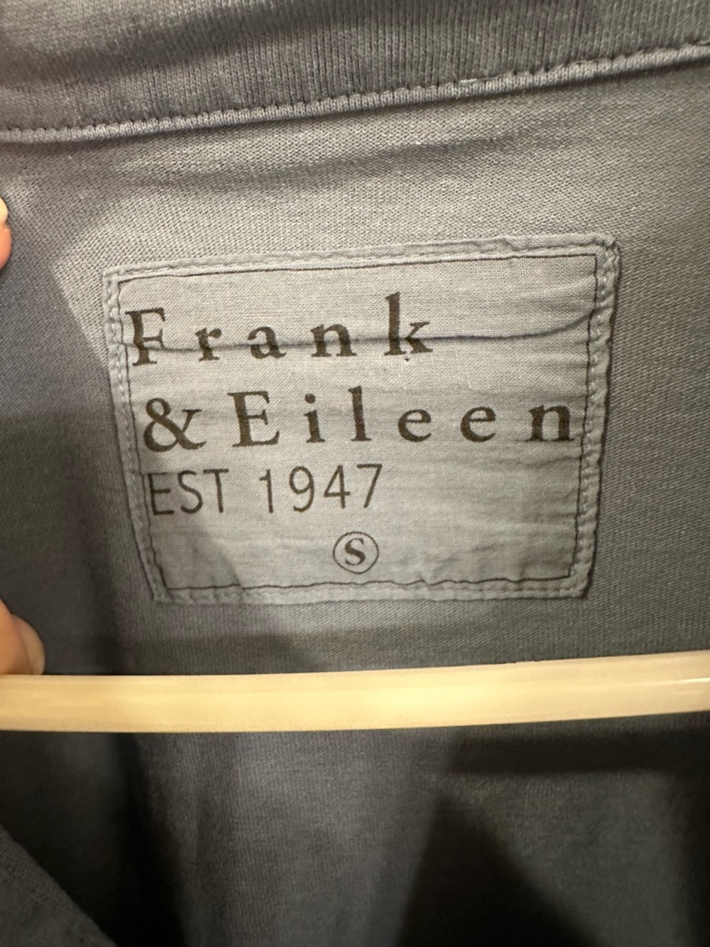 Frank & Eileen Patrick Popover Henley Collared Shirt Heritage Jersey Slate Blue - Picture 3 of 16